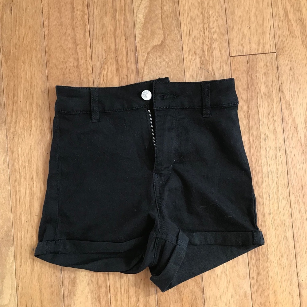 High waisted black shorts